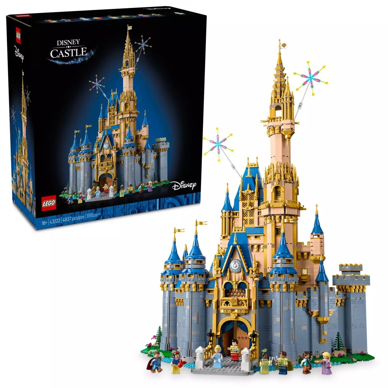 LEGO 43222 Disney Castle Building Set, 4837 Pieces, Age 18+ - Bed